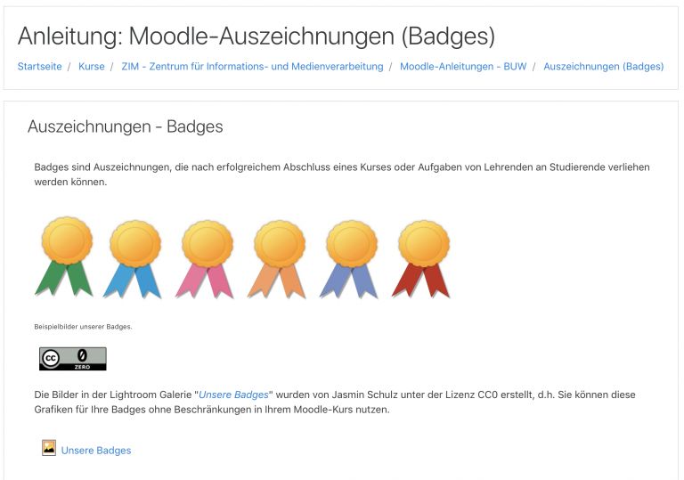 Badges Auszeichnungen mit Moodle ZIMBlog